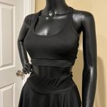 Two pieces Gym Set High Waist Mini Skort Built In Shorts Sport Bea Bustier Top Black Photo 2