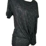 Lucky Brand NEW! M Black Gray Twisted Top Blouse Photo 1