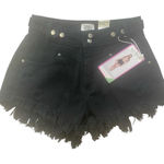 Simple Society  Black Distressed Button Tab Cotton Super High‎ Rise Shorts 5/27 Photo 0