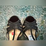 Betsey Johnson Glissten black glitter t-strap cage stiletto sandals, size 9 Photo 8