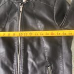 a.n.a faux leather fitted black moto jacket biker zip up size Large lined sexy Photo 12