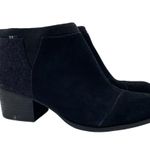 Toms  Women's Loren Suede Wool Blend Ankle Boots Black Size 9 Stacked Heel Photo 0