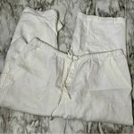 JM Collection White Linen Lined Pants Drawstring Cargo Comfy Airy Summer Resortware Vacation Photo 5