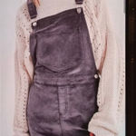 Urban Outfitters BDG  NWT Purple Velvet Overall Mini Skirt Dress Size XS Photo 0