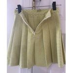Aritzia Sunday Best Lime Green & White Gingham Pleated Mini Skirt Size 2 Photo 6