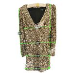 Lulus NWT Lulu’s Gold Sequin Long Sleeve Mini Dress Medium Holiday NYE Photo 9