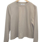 Mango  Womens Decorative Stitching Crew Neck Long Sleeve Sweatshirt Beige‎ Medium Photo 0