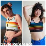 TomboyX Sunset Stripes Sport & Swim Top, sz. S Black Photo 4