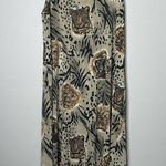 American Vintage Vintage Retro Neutral Tiger Face Print Midi Tank Top Shift Dress One Size Photo 0