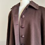 Vintage 100% Wool Brown Maxi Length Coat Size XL Photo 8