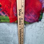 Chico's  Shirt Large Additions Art To Wear Bright Abstract Crinkle Sheer Button Up Photo 9