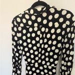 ZARA  Mini Wrap Shirt Dress Black and White Polka Dot Collared V-Neck Small Photo 10