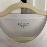 Athleta  White Short Sleeve Workout T-Shirt Essence Flowy Handkerchief Hem Photo 1