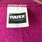 Vintage Fuchsia Elaborate Floral Applique Open Front Sweatshirt cardigan. Size Size 2X Photo 6