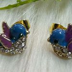 & Other Stories Dainty Blue Purple Bird faceted rhinestones Earrings Photo 0