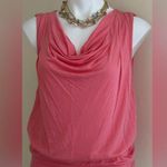 EXPRESS Pink Sleeveless Tunic Cowl Neck Ruching Top Key Hole In The Back Sz PS Photo 0