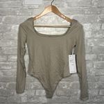Lululemon Nulu Square Neck Bodysuit Long Sleeve Thong Cut NWT Size Medium (RVSN) Photo 0