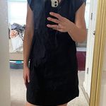 J.Crew  Black Poplin Shirt Dress Photo 3