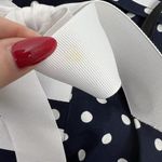 Joseph Ribkoff Vtg  Sz 4 Jumpsuit Sailor Navy Polka Dot Wide Leg Pleated Nautical Photo 11