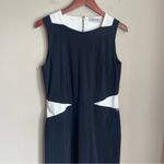 Angelo Marani Italia Colorblock Black‎ White Sheath Dress Size 44 (US 8 or Med) Black Photo 2