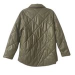Calvin Klein Faux Leather Jacket M Quilted Olive Green Luxe Buttery Soft Neutral Photo 3
