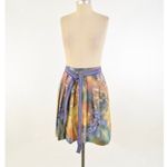Moschino Skirt 4 Floral Tie Dye Pleated Flare Belt Luxury Painting Multicolor Photo 2
