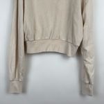 Forever 21  Beige Cropped Mock Neck Sweatshirt Size M Long Sleeve Shirt Top Photo 2
