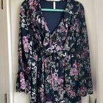 Xhilaration Blue Floral Romper Size Medium Photo 0