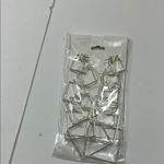 Chic Silver Square Hoop Earrings Set Photo 11