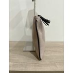 Kate Spade Pebble Leather Zip Up Pouch Clutch with Tassel Trim Gray Photo 1