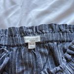Womens Size Medium Blue White Striped Pants Linen Blend Pockets Summer Beach Photo 6