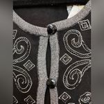Bob Mackie  Wearable Art Black Sequin Beaded Cardigan Metallic Plus Size 3X MWT Photo 2