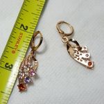 18K Yellow Gold Filled Multi color Zircon Topaz Quartz Wing Dangle Earrings Photo 3