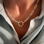 Stainless Steel Paper Clip Necklace Charm Pendant Holder Silver Plated
Unisex Photo 0