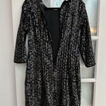 Julia Jordan Velvet Elegant Black & Silver Sequin Formal Shift Dress Size 8 NWT Photo 4