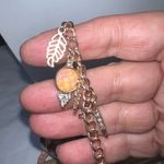Set of Four Boho Rose Gold Tone‎ Charm, Rhinestone and Leather Bracelets Pink Photo 1