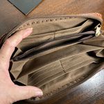 Handmade  Brown Leather Wallet with Ladybug on leaf Design Wristlet Photo 2