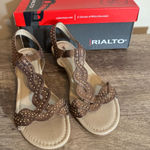 Rialto NEW  Gemma Wedge Sandals Shoes Women’s Size 8.5 Metallic Stud Detail Photo 0