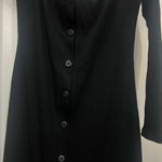 Privacy Please Black Ribbed Button Down Dress Size Small Photo 1
