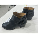 Natural Soul Womans  Storm Black Faux Leather Side Zip Strappy Ankle Boots 10 M Photo 2