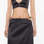 Ganni Bead-embellished shirred satin bra top Photo 4