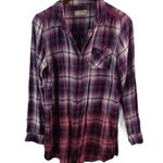Ruff Hewn  M Pink Purple Hombre Plaid Long Top Photo 0
