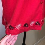 Sag Harbor  linen red embroidered lead button Down shirt Photo 3