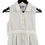 April Cornell White Textured Sleeveless Button Front Midi Dress Size S Photo 1