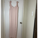 Anthropologie BHLDN Antonia Georgette Dress blush pink maxi gown size 12 Photo 2