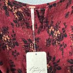 Free People NEW  Jaymes Midi Dress Burgundy Floral SM Milkmaid Cottagecore Boho Photo 3