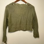 Xhilaration  Olive Cardigan with Crochet Trim Photo 1