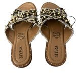 NWT Myra Fudge Flats Leather Textile Upper Leopard Animal Print Slide Sandals 9 Black Photo 8
