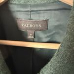 Talbots Womens Boiled Wool Jacket Blazer Size 8 Green Career Office City Photo 2