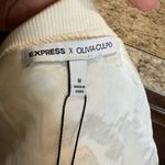 EXPRESS  Ivory Bomber Jacket with Lace Up Detail Photo 6